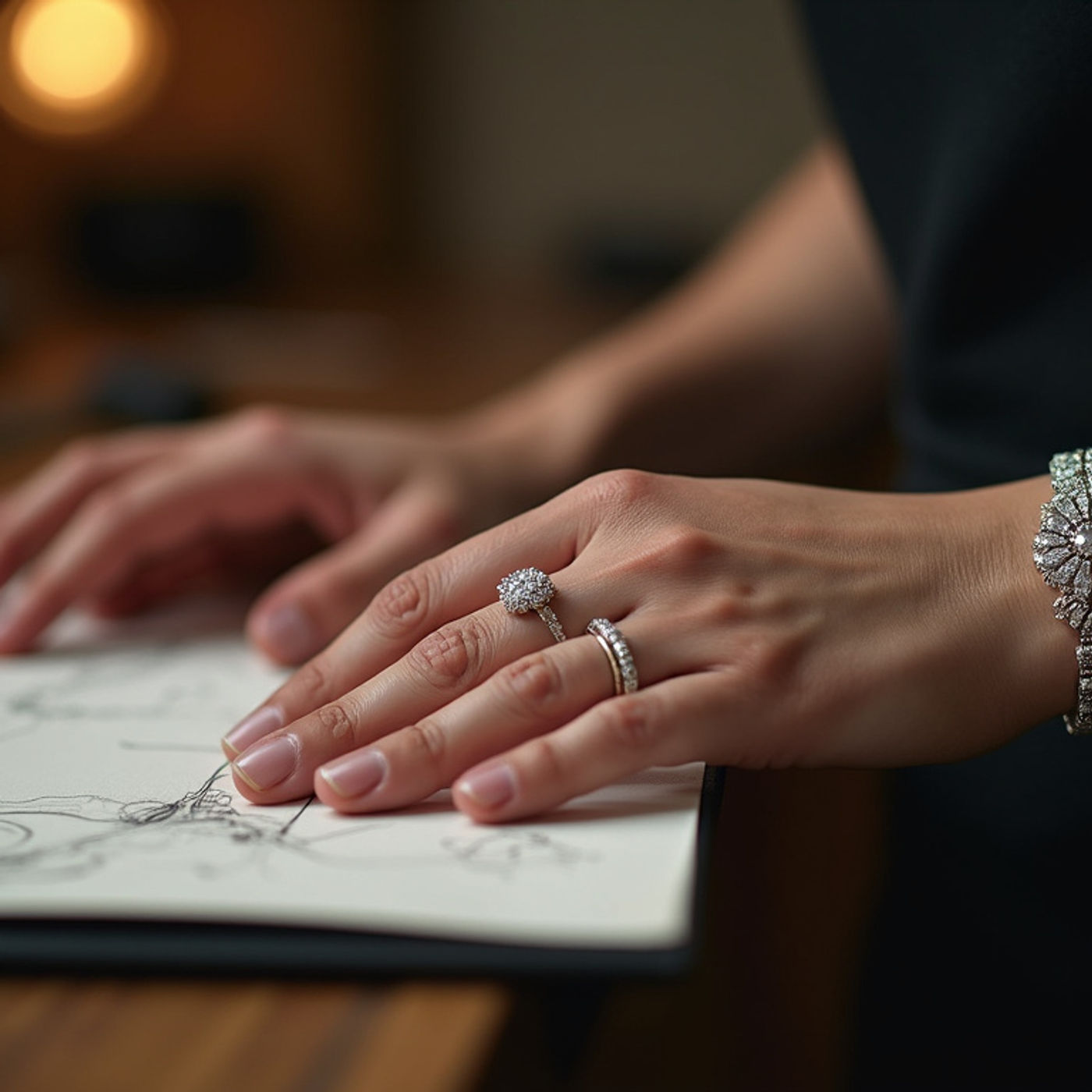 Halo Bridal Set, shown in 14K White, Round