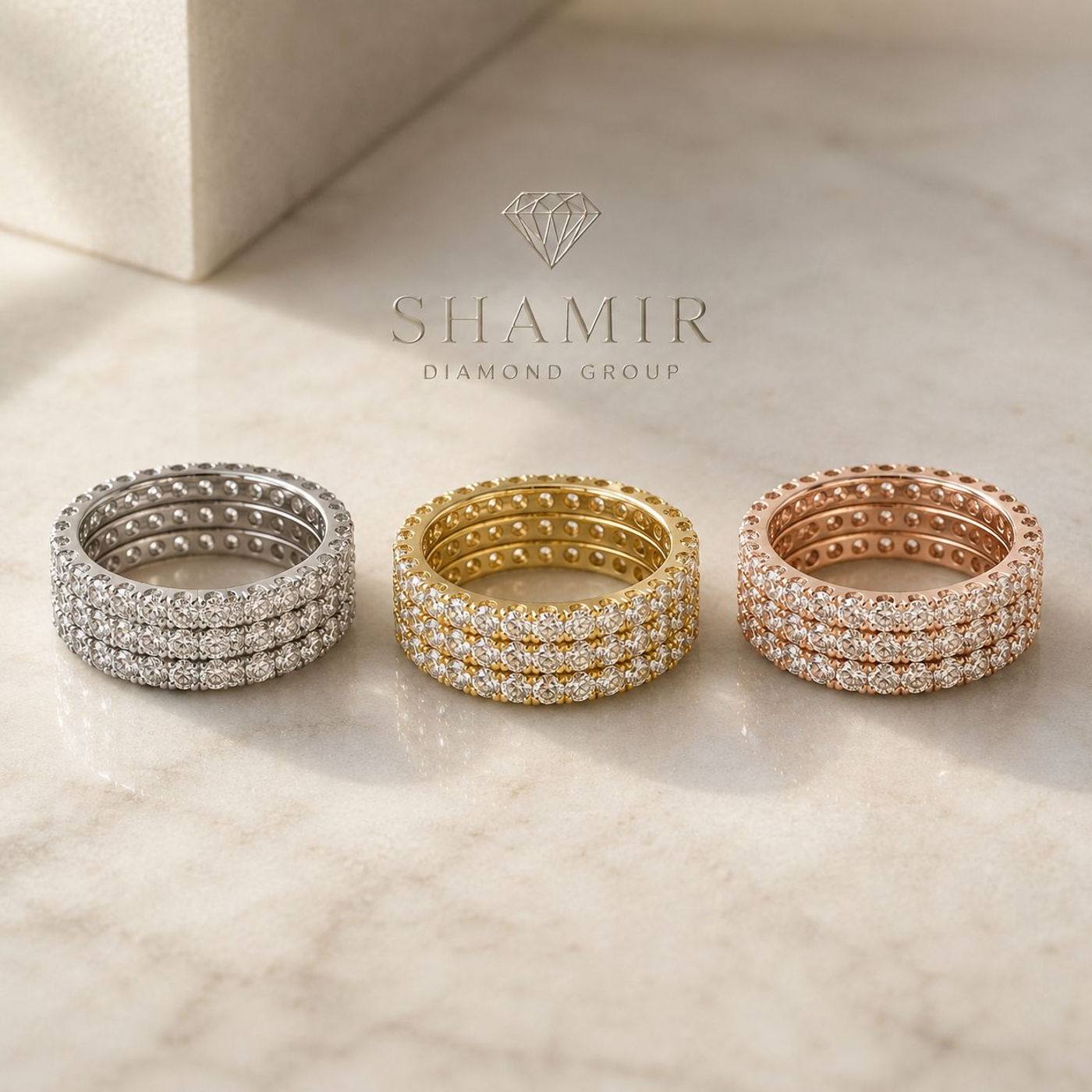Pavé Eternity Stack, shown in 14K Yellow, Round